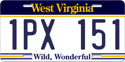 WV license plate 1PX151