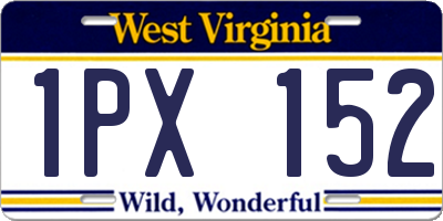 WV license plate 1PX152