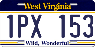 WV license plate 1PX153