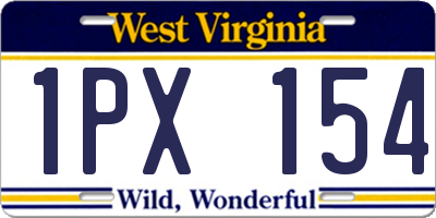 WV license plate 1PX154