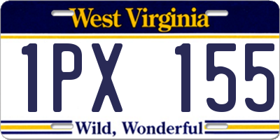 WV license plate 1PX155