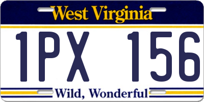 WV license plate 1PX156