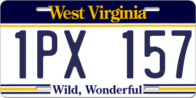 WV license plate 1PX157