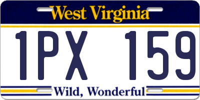 WV license plate 1PX159