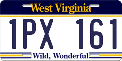 WV license plate 1PX161