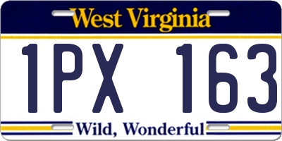 WV license plate 1PX163