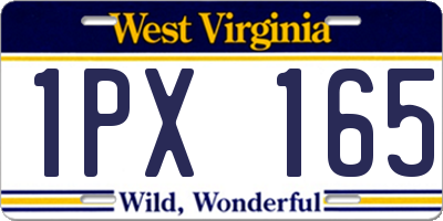 WV license plate 1PX165