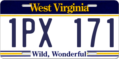 WV license plate 1PX171