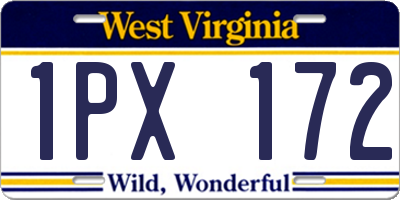 WV license plate 1PX172