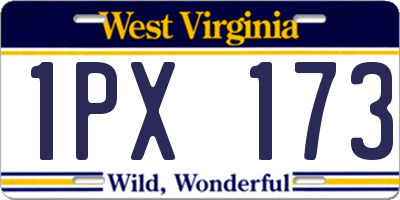 WV license plate 1PX173