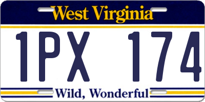 WV license plate 1PX174