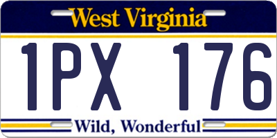 WV license plate 1PX176