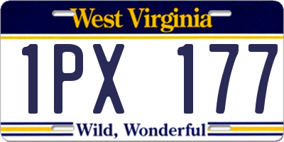 WV license plate 1PX177