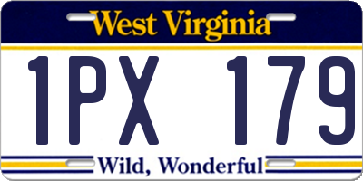 WV license plate 1PX179