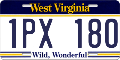 WV license plate 1PX180