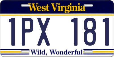 WV license plate 1PX181