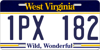 WV license plate 1PX182