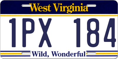 WV license plate 1PX184