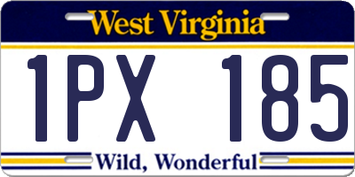 WV license plate 1PX185