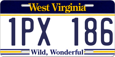 WV license plate 1PX186