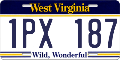 WV license plate 1PX187
