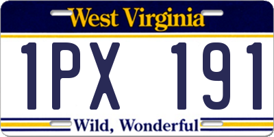 WV license plate 1PX191