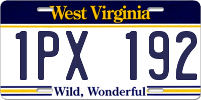 WV license plate 1PX192