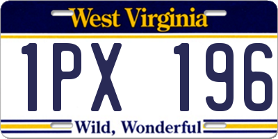 WV license plate 1PX196
