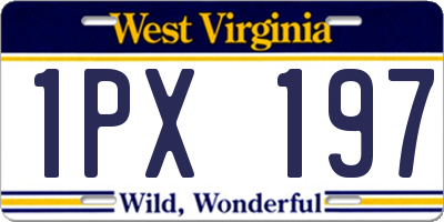 WV license plate 1PX197