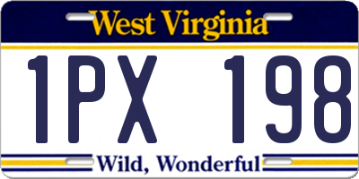 WV license plate 1PX198
