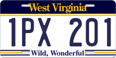 WV license plate 1PX201