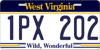 WV license plate 1PX202