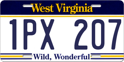 WV license plate 1PX207