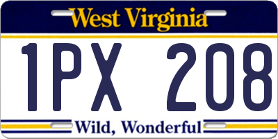 WV license plate 1PX208