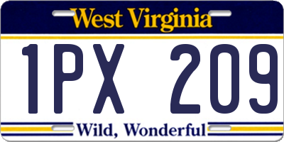 WV license plate 1PX209