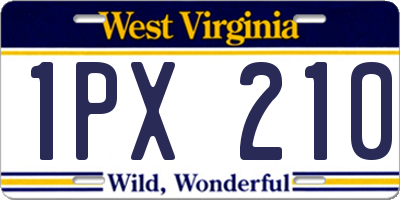 WV license plate 1PX210