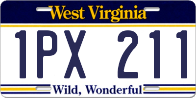 WV license plate 1PX211