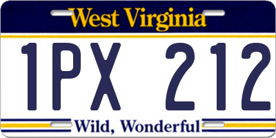 WV license plate 1PX212