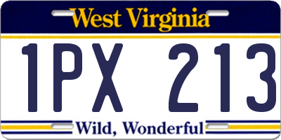 WV license plate 1PX213