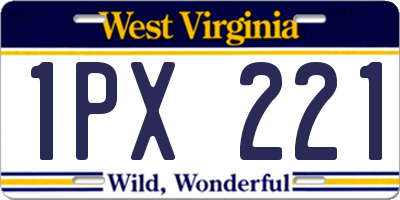 WV license plate 1PX221