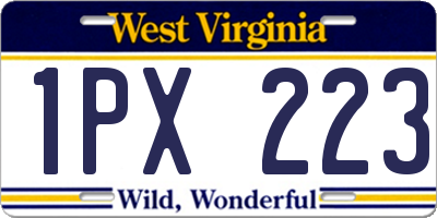 WV license plate 1PX223