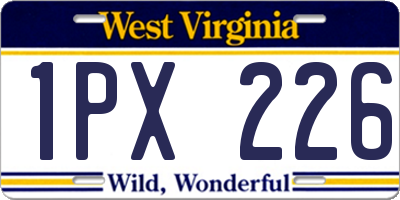 WV license plate 1PX226
