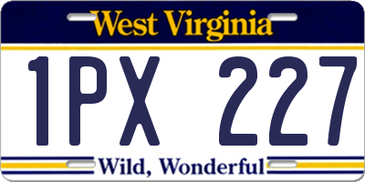 WV license plate 1PX227