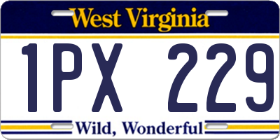 WV license plate 1PX229
