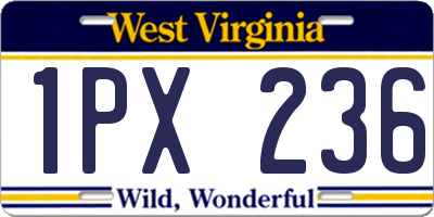 WV license plate 1PX236