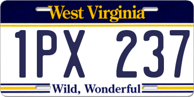 WV license plate 1PX237