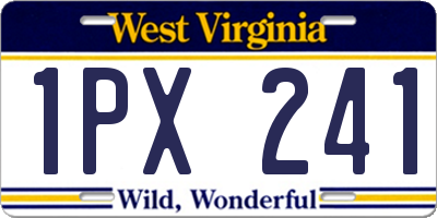 WV license plate 1PX241