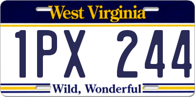 WV license plate 1PX244