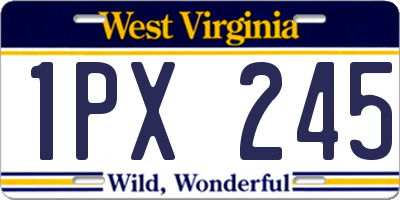 WV license plate 1PX245
