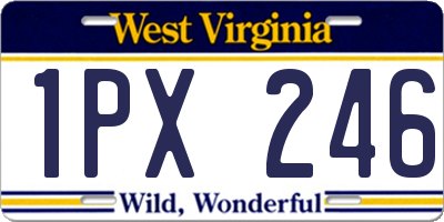 WV license plate 1PX246